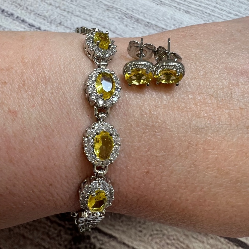BRACELET AND EARRING SET YELLOW (4143717)